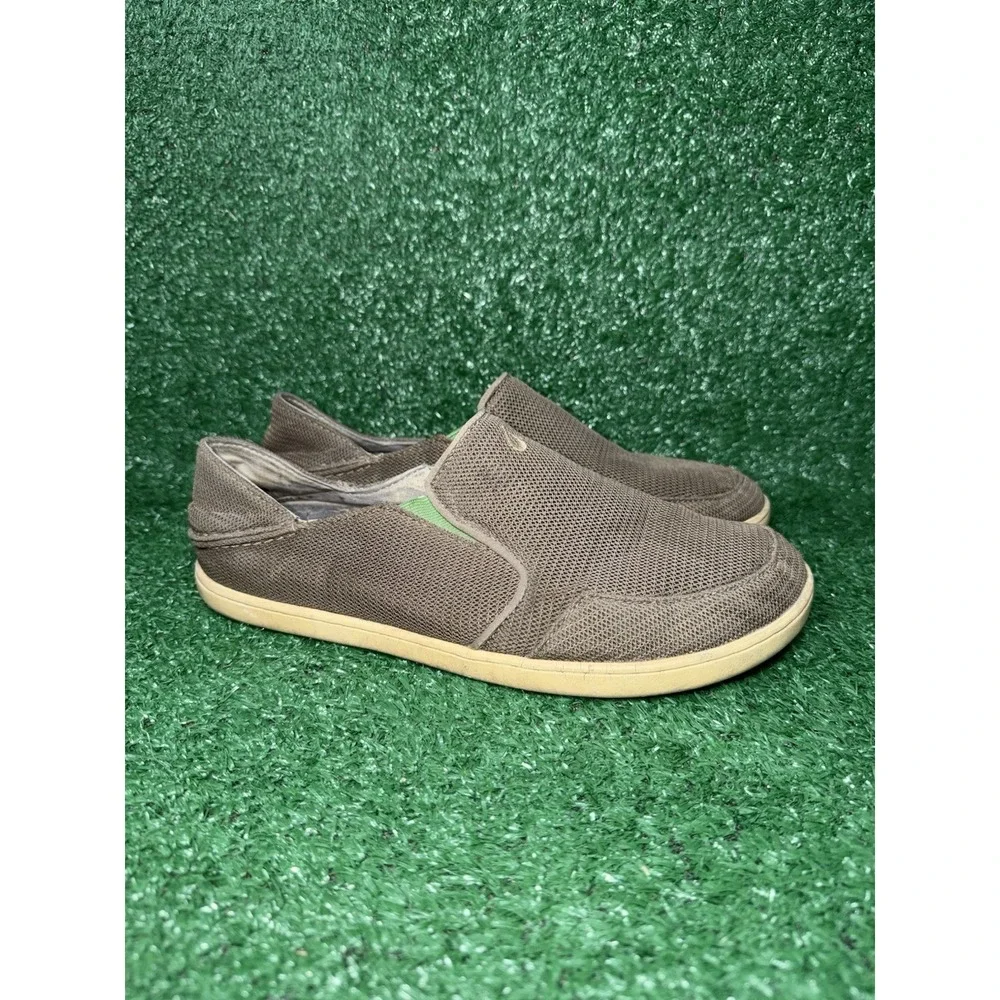 OluKai Nohea Mesh Slip On Men‎ Size 8.5 US Light Brown Casual Shoes Sneakers